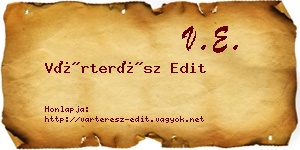 Várterész Edit névjegykártya